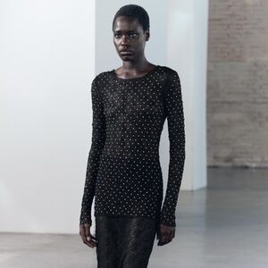 ZARA top with rhinestones NWT Small